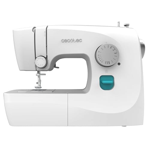 Cecotec BelleCouture 1500 Nähmaschine, kompakt und tragbar, 15 Stiche, ideal für Anfänger, manuelles Knopfloch in 4 Schritten und verstellbar, verstellbare Fadenspannung und Zubehör-Set. von Cecotec