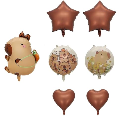 Ceeyoll 7 Stück Capybara Party Ballons,Capybara Folienballon,Capybara Geburtstag Luftballons,Birthday Decorations Tiere Luftballon Folie Capybar Party für Kinder Geburtstag Part Dekoration. Ceeyoll 7 Stück Capybara Party Ballons,Capybara Folienballon,Capybara Geburtstag Luftballons,Birthday Decorations Tiere Luftballon Folie Capybar Party für Kinder Geburtstag Part Dekoration. von Ceeyoll