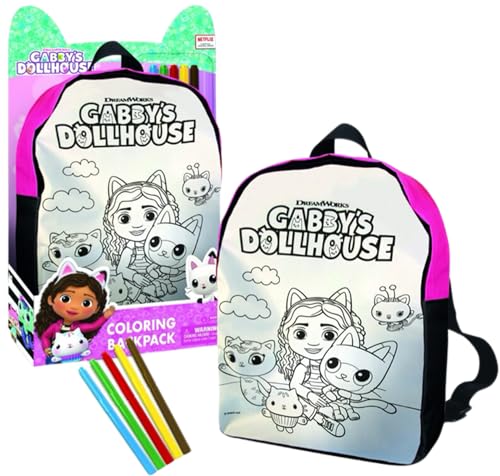 Cefa Toys - Rucksack zum Ausmalen des Puppenhauses von Gabby inkl. Rucksack, 5 Filzstifte zum Malen auf Stoff, geeignet für Kinder ab 3 Jahren Cefa Toys - Rucksack zum Ausmalen des Puppenhauses von Gabby inkl. Rucksack, 5 Filzstifte zum Malen auf Stoff, geeignet für Kinder ab 3 Jahren von Cefa Toys