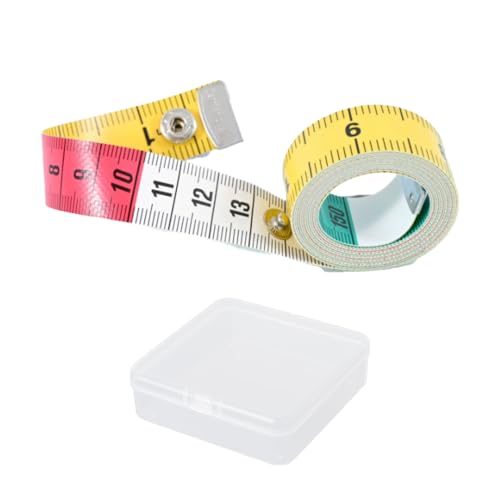 Doppelseitiges Stoffmaßband, 150 cm, Körpernähband mit kompakter Aufbewahrungsbox, tragbares Schneiderband, Maßband für Schneiderinnen Doppelseitiges Stoffmaßband, 150 cm, Körpernähband mit kompakter Aufbewahrungsbox, tragbares Schneiderband, Maßband für Schneiderinnen von Cehoo