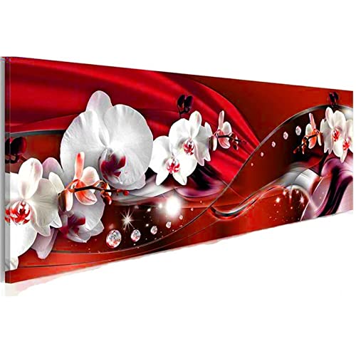 Cekog 5D DIY Diamond Painting Kit, Lilie Diamant Painting Bilder für Erwachsene Kinder Malen nach Zahlen Vollbohrer Kristall Strass Stickerei Mosaik Malerei für Zuhause/Dekor Round Drill 50x100cm von Cekog