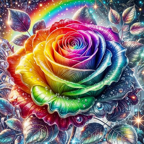 Cekog Diamond Painting Kit für Erwachsene,5D Bunte Rosen Diamant Painting Bilder,DIY Vierkant Full Drill Blumen Diamanten Malerei Strasssteine Stickerei diamant Kunst für Home Wand Décor 100x100 cm von Cekog