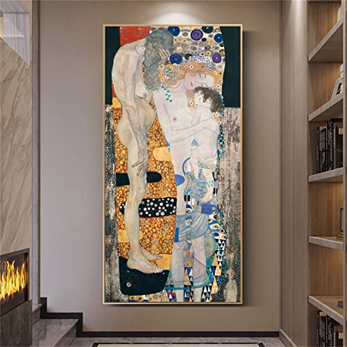 Cekog Diamond Painting Set, Gustav Klimt DIY 5D Diamant Painting Bilder Full Groß Kristall Strass Stickerei Diamant Malerei Kits für Wohnzimmer Schlafzimmer Büro Wand Dekoration Square Drill 40x80cm von Cekog