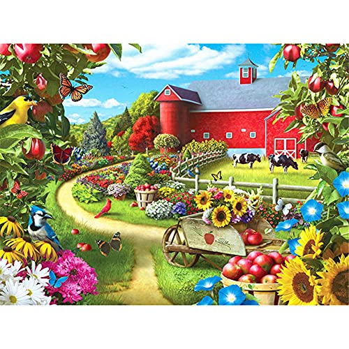 Diamond Painting,Schöner malerischer Bauernhof 5D Diamant Malerei Set für Erwachsene/Kinder, Diamant Painting Kit Vollbohrer, DIY Leinwand Stickerei Kreuzstich, für Heimdekor Wand Square Drill 45x60cm Diamond Painting,Schöner malerischer Bauernhof 5D Diamant Malerei Set für Erwachsene/Kinder, Diamant Painting Kit Vollbohrer, DIY Leinwand Stickerei Kreuzstich, für Heimdekor Wand Square Drill 45x60cm von Cekog