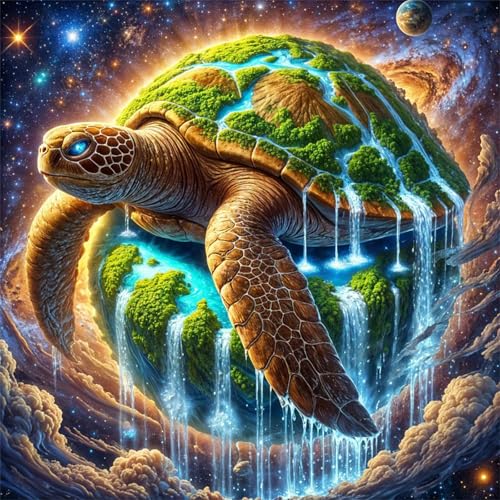 Diamond Painting Kit für Erwachsene,5D Schildkröten-Wasserfall Diamant Painting Bilder,DIY Rund Full Drill Trauminsel Diamante Malerei Strass Stickerei diamant Kunst für Home Wand Décor 80x80 cm von Cekog