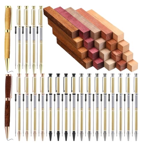 Celabie 10 Sätze Von Holzdrehkugelschreiber-Kit-Projektmaterialien mit Nachfüllungen und Kugelschreiber-Rohlingen Aus für die Drehmaschine Celabie 10 Sätze Von Holzdrehkugelschreiber-Kit-Projektmaterialien mit Nachfüllungen und Kugelschreiber-Rohlingen Aus für die Drehmaschine von Celabie