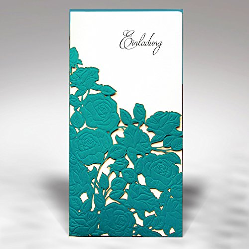 Einladungskarten Einladung türkis Rosen Einladungen 3-er Set F1257t Einladungskarten Einladung türkis Rosen Einladungen 3-er Set F1257t von Celebration