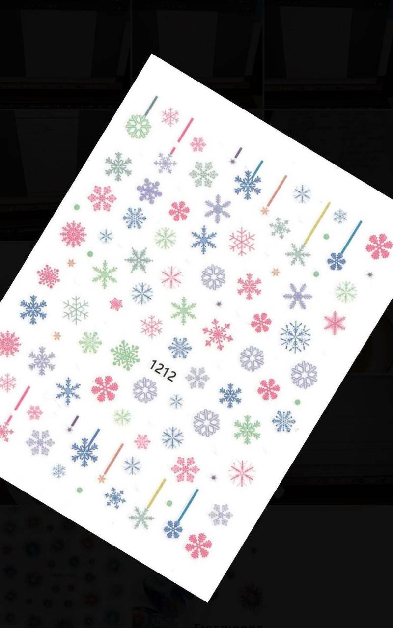 3 D Bunte Schneeflocken Nail Art Selbstklebende Abziehbilder/ Winter Kunst/ Christmasart/ Geschenkideen Für Sie Ihn Kinder Zur Party von CelebrationCuration