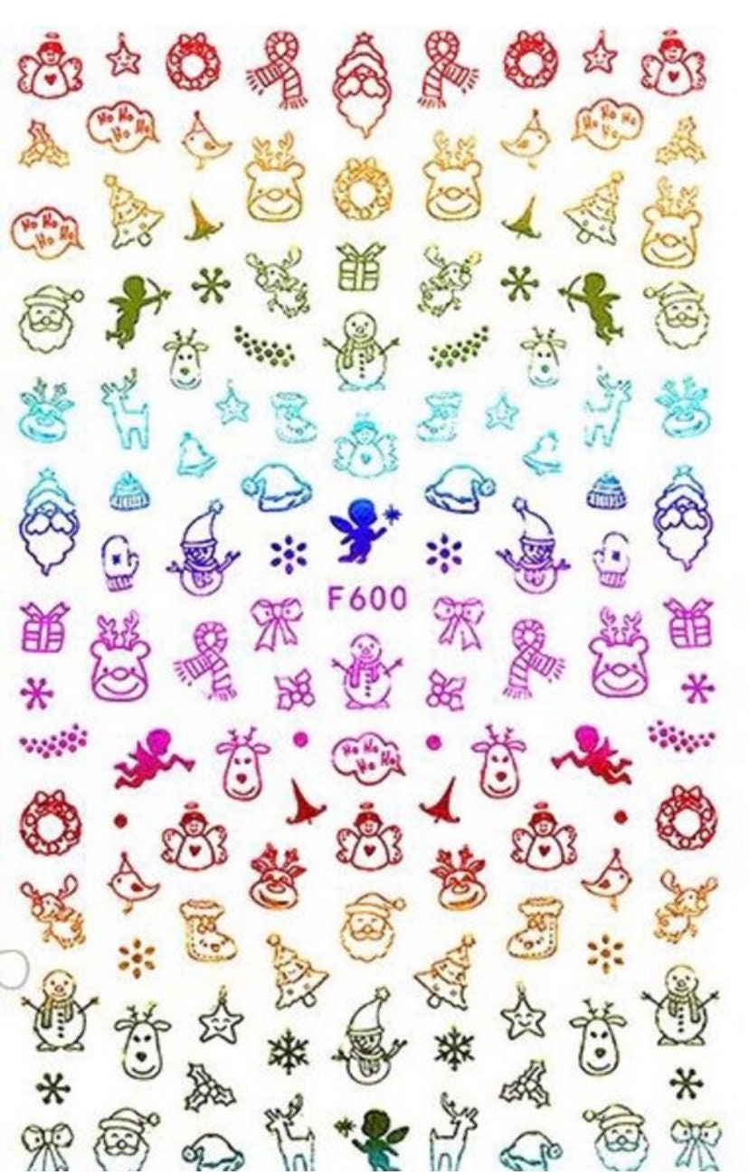 3D Weihnachten Rentier Hirschhorn, Weihnachtsmann, Schneemann, Schneeflocke/Farbig Gold Selbstklebende Nail Art Sticker Geschenkidee Für Sie Party 3D Weihnachten Rentier Hirschhorn, Weihnachtsmann, Schneemann, Schneeflocke/Farbig Gold Selbstklebende Nail Art Sticker Geschenkidee Für Sie Party von CelebrationCuration