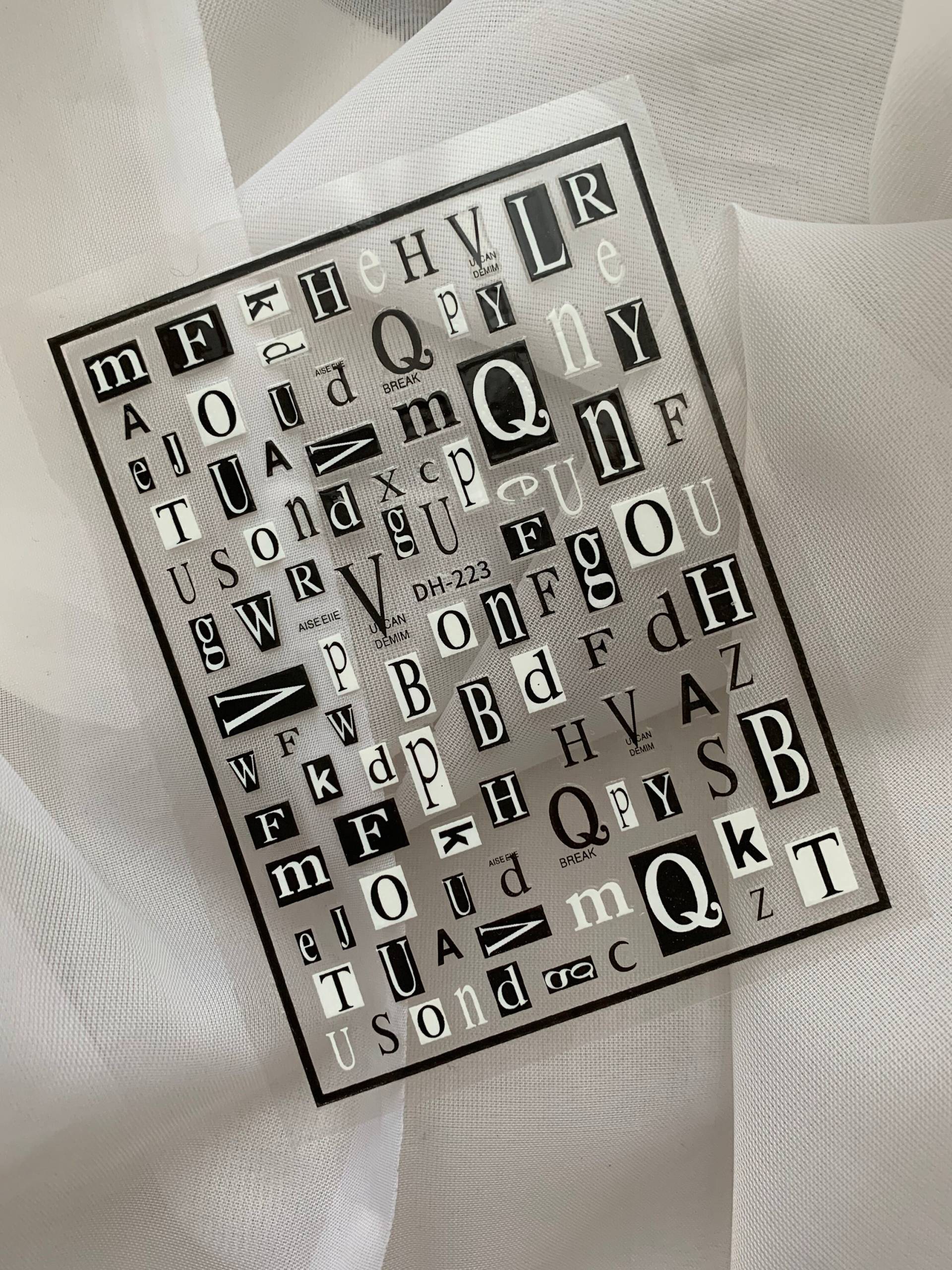 Schwarz Und Weiß Buchstaben Nagel Abziehbilder Schwarz Und Weiß Buchstaben Nagel Abziehbilder von CelebrationCuration