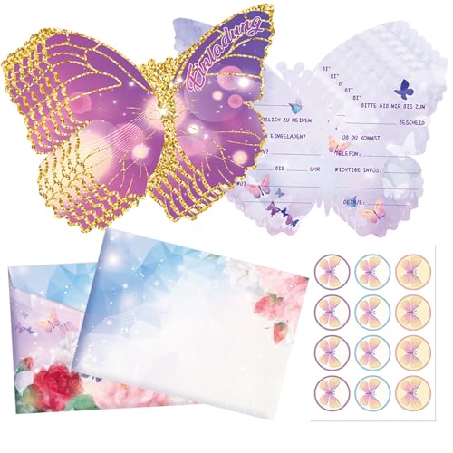 Einladung Kindergeburtstag Mädchen, Schmetterling Einladungskarten, Geburtstagseinladungen zur Geburtstag Mädchen Junge Geburtstagseinladungen Schmetterling Party Einladung (A) von Celestia