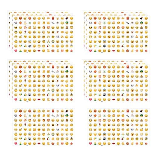 14 Blatt Smiley Aufkleber Emoji Sticker 1456 pcs Smiley Sticker Mini Aufkleber Memo-Aufkleber Leicht Abzuziehen für Fotoalbum Tagebuch Gedichtsammlung Sammelalbum Geburtstagsdekoration Brief von Celiodd