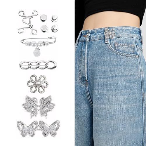 6 Paar Hose Enger Machen Clip Hose enger machen clip Hosenbund Enger Machen Kein Nähen Erforderlich Abnehmbarer Bundstraffer für Jeans für Hosen und Kleid von Celiodd