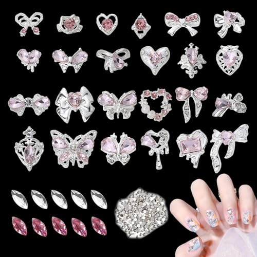 Nail Charms,Charms Nägel,Nagel Charms,Nail Charms Y2k,3D Butterfly Nail Art Charms,Enthalten 25 Bow Nail Charms,1440 Strasssteine,5 Weiße Marquise-Diamanten,5 Rosa Marquise-Diamanten Nail Charms,Charms Nägel,Nagel Charms,Nail Charms Y2k,3D Butterfly Nail Art Charms,Enthalten 25 Bow Nail Charms,1440 Strasssteine,5 Weiße Marquise-Diamanten,5 Rosa Marquise-Diamanten von Celiodd