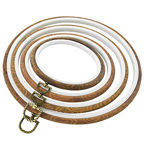 Celley Stickrahmenrahmen im Vintage-Stil, Holzimitat, Größen von 14 cm bis 26 cm, 4 Stück Celley Stickrahmenrahmen im Vintage-Stil, Holzimitat, Größen von 14 cm bis 26 cm, 4 Stück von Celley