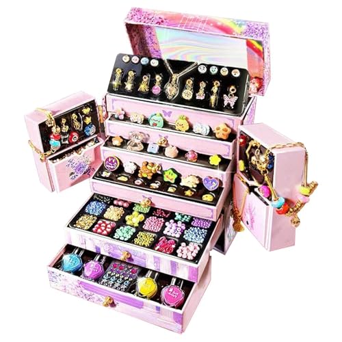 Bastelset für Armbänder zum Herstellen von Charm-Armbändern, Schmuckspielzeug für Mädchen mit Nagellack | Multifunktionale Perlen und für Mädchen Bastelset für Armbänder zum Herstellen von Charm-Armbändern, Schmuckspielzeug für Mädchen mit Nagellack | Multifunktionale Perlen und für Mädchen von Celuicion