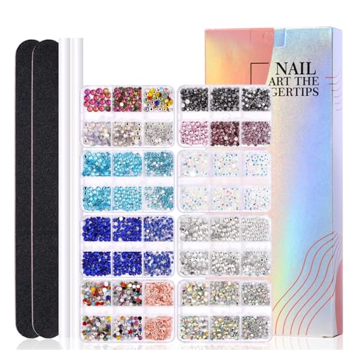 Celuicion Bunte Strasssteine für Nagelkunst, Strass-Set mit flacher Rückseite, gemischte Farben für Nagelkunst, 8 Schachteln mit Glaskristallen in verschiedenen Größen, glänzende Perlen, verschiedene Celuicion Bunte Strasssteine für Nagelkunst, Strass-Set mit flacher Rückseite, gemischte Farben für Nagelkunst, 8 Schachteln mit Glaskristallen in verschiedenen Größen, glänzende Perlen, verschiedene von Celuicion