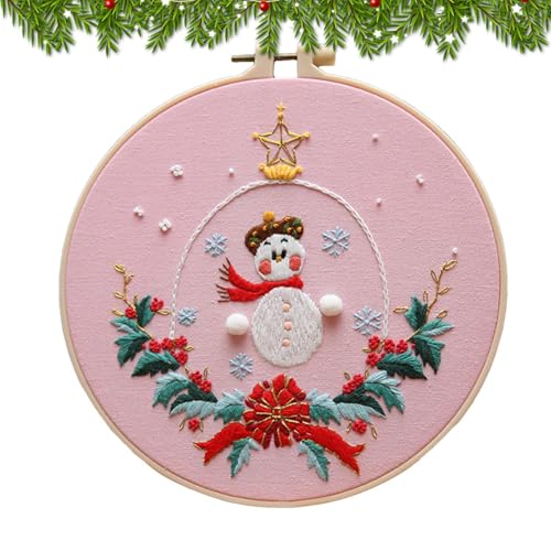 Celuicion DIY Weihnachtsornament Bastelset - Weihnachtsmann-Stickset | Tragbare Weihnachtskreuz-Kits, DIY Stickset für Anfänger, Erwachsene u Celuicion DIY Weihnachtsornament Bastelset - Weihnachtsmann-Stickset | Tragbare Weihnachtskreuz-Kits, DIY Stickset für Anfänger, Erwachsene u von Celuicion