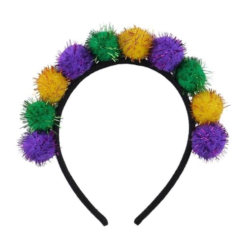 Celuicion Haarbänder, Fuzzy-Ball-Stirnband, lustiger und weicher Regenbogen | Cosplay-Mode-Kopfschmuck, Kostümzubehör, Kostümzubehör, Verkleidungsstempel für Frauen von Celuicion