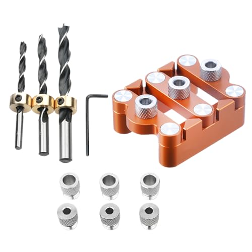 Celuicion Holzbearbeitungsmitte -Locator, Holzbohranleitung - Holzbearbeitungslöcher Puncher Center Locator | Genauige Zentrierung von Doweling Jig Handheld Drill Guide für Anfänger von Profis von Celuicion