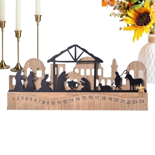 Celuicion Weihnachts Countdown Kalender - Holz Weihnachtskrippe Adventskalender 2025 | Deko Tischdekoration Für Büro Schule Schlafzimmer Party Schrank Geburtstag Tisch Celuicion Weihnachts Countdown Kalender - Holz Weihnachtskrippe Adventskalender 2025 | Deko Tischdekoration Für Büro Schule Schlafzimmer Party Schrank Geburtstag Tisch von Celuicion
