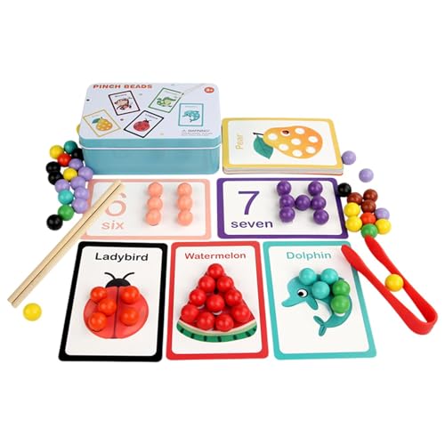 Farbsortierperlen, Farbsortierspielzeug, Bogen-en-Perlen-- Holzperlen-Set zur Farbabstimmung | Mit Karten, Holzclip, Perlen, Zahlenberechnung, Assort Set Farbsortierperlen, Farbsortierspielzeug, Bogen-en-Perlen-- Holzperlen-Set zur Farbabstimmung | Mit Karten, Holzclip, Perlen, Zahlenberechnung, Assort Set von Celuicion