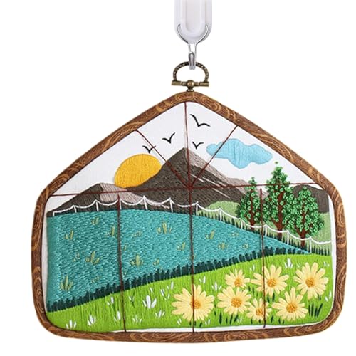 Sticksets für Anfänger für Erwachsene, Sticksets für Anfänger | Handstickset Landschaft außerhalb des Fensters, klassisches Stickset mit Anleitung, Set Sticksets für Anfänger für Erwachsene, Sticksets für Anfänger | Handstickset Landschaft außerhalb des Fensters, klassisches Stickset mit Anleitung, Set von Celuicion