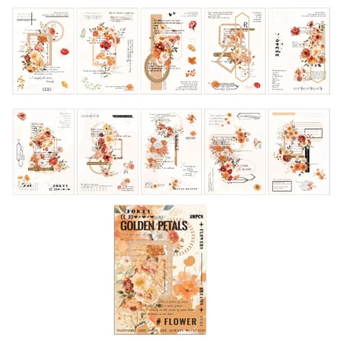 Vintage Stickerbuch, Stickerbuch Flower | 20 Blätter Flowers Diary Sticker Book - Kreative Verschönerung Dekoration, Journaling Supplies für Erwachsene, Journaling Handwerk Vintage Stickerbuch, Stickerbuch Flower | 20 Blätter Flowers Diary Sticker Book - Kreative Verschönerung Dekoration, Journaling Supplies für Erwachsene, Journaling Handwerk von Celuicion