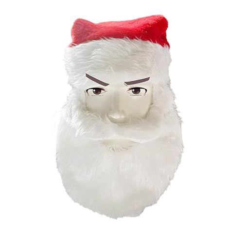 Christmas hat, hats, Santa hat, plush edge, for Christmas party, red hat with Father motif, hat for adults and children, beanie (red Hat with beard) von Celvibe