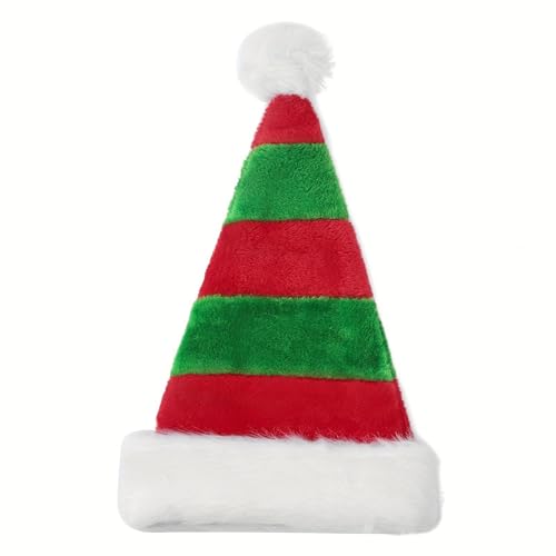 Christmas hat, hats, Santa hat, plush edge, for Christmas party, red hat with Father motif, hat for adults and children, beanie (red-green adult) von Celvibe