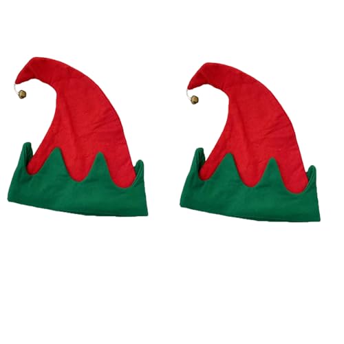 Christmas hat, hats, Santa hat, plush edge, for Christmas party, red hat with Mother kids Father motif, hat for adults children (2 Elf Hat adult) von Celvibe