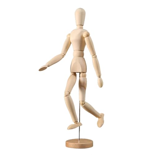 Künstlerpuppe aus Holz, verstellbare Gelenke, Zeichnungsmodell mit Ständer, 30,5 cm von Cemirk