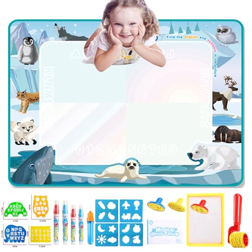 Aqua Infinity Canvas Toy, Aqua Infinity Canvas Mat, Water Doodle Mat, Aqua Infinity Canvas for Kids, Aqua Magic Drawing Board (Polar,XL(59 x 39 inch/150 * 100 cm)) von Cemssitu
