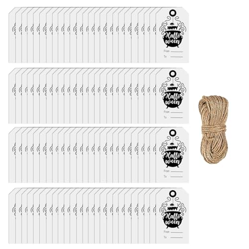 100pcs Halloween Hanging Labels Für Die Heutige Box Süßigkeiten Beutel Dekoration Mit 65.61ft Wickelschnur Einfach Zu Bedienen von Cenifin