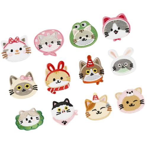 12 PCs Cartoon Gestickte Flecken Katzen Eisen Auf Flecken Kleidungsflecken Kätzchen Nähflecken Für Kleiderbeutel 12 PCs Cartoon Gestickte Flecken Katzen Eisen Auf Flecken Kleidungsflecken Kätzchen Nähflecken Für Kleiderbeutel von Cenifin