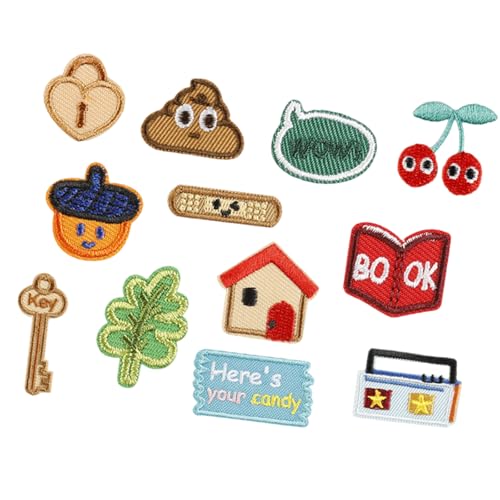 12 PCs Radio Nähen Auf/Eisen Auf Flecken Buch Sticked Patches Key Nähenflächen Anwendung Für Rucksäcke Dekorationen 12 PCs Radio Nähen Auf/Eisen Auf Flecken Buch Sticked Patches Key Nähenflächen Anwendung Für Rucksäcke Dekorationen von Cenifin