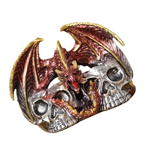 Cenifin Halloween Festival Dragon Schädel Skulpturenharzen Statue Figur Mit Gewürzen Rack Stand Für Restaurantküche Dekore Mystische Schreibtischdekoration von Cenifin
