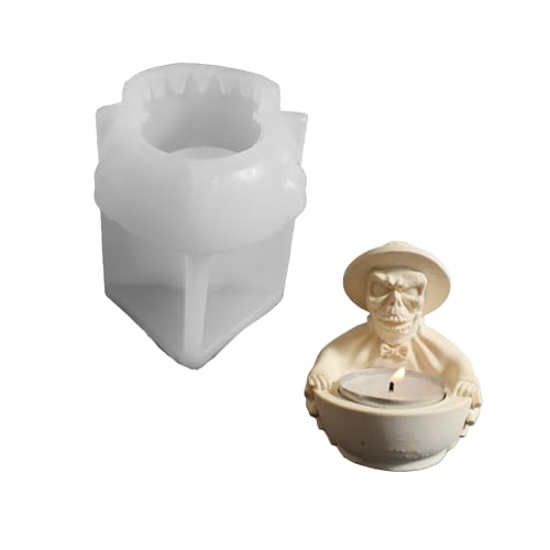 Halloween Crafting Siliconform Detailliertes Schädelkerzenhalter Formen Halloween Crafting Siliconform Detailliertes Schädelkerzenhalter Formen von Cenifin