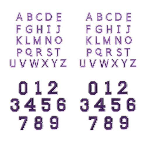 Packung Mit 72 Gestickten Buchstabennummer Flecken Robuster Eisen Auf Applikationen Für Bekleidungssäcke Handwerk Personalisieren Nähende Handwerksbedarf von Cenifin