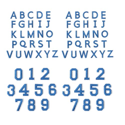 Packung Mit 72 Gestickten Buchstabennummer Flecken Robuster Eisen Auf Applikationen Für Bekleidungssäcke Handwerk Personalisieren Nähende Handwerksbedarf von Cenifin
