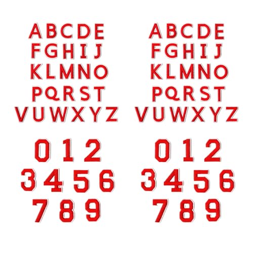Packung Mit 72 Gestickten Buchstabennummer Flecken Robuster Eisen Auf Applikationen Für Bekleidungssäcke Handwerk Personalisieren Nähende Handwerksbedarf von Cenifin