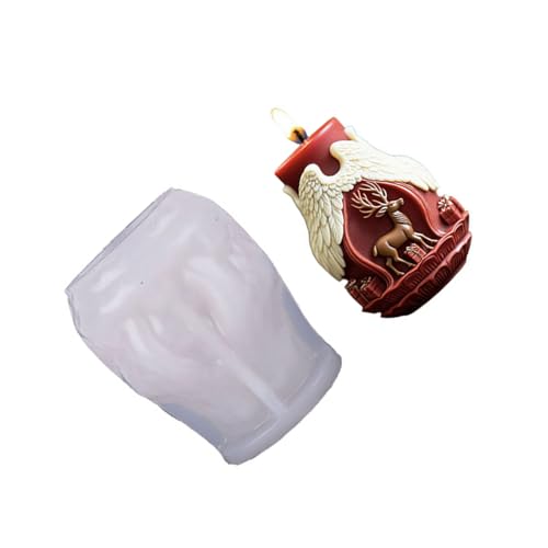 Santa Silicon Schimmelpolster Schimmelpilze Gussformen Elks Epoxidharz Weihnachtskerze Elks Silikonform Weihnachtskerze Santa Guss Backen von Cenifin