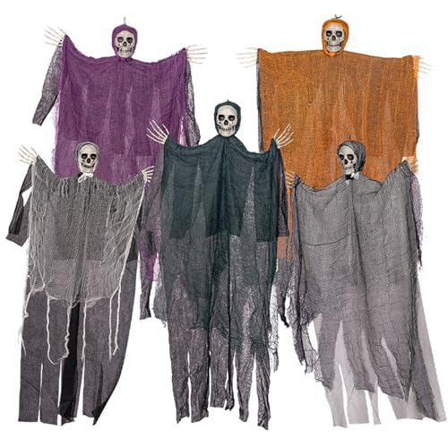 Set Von 5 Gruseligen Schädelhängedekorationen Halloween Eve Decors Fenster Display Horror Haunted Room Hangings Halloween Hanging Decors Set Von 5 Gruseligen Schädelhängedekorationen Halloween Eve Decors Fenster Display Horror Haunted Room Hangings Halloween Hanging Decors von Cenifin