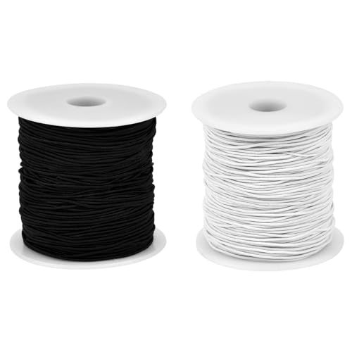 2 Spule Gummiband für Armbänder, 1 mm x 130 m Elastisches Band für Armbänder, Schnur für Armbänder Reißfest, Nylonschnur für Schmuckherstellung Perlenschnur Halskette DIY Basteln (Schwarz + Weiß) 2 Spule Gummiband für Armbänder, 1 mm x 130 m Elastisches Band für Armbänder, Schnur für Armbänder Reißfest, Nylonschnur für Schmuckherstellung Perlenschnur Halskette DIY Basteln (Schwarz + Weiß) von CensuobOB
