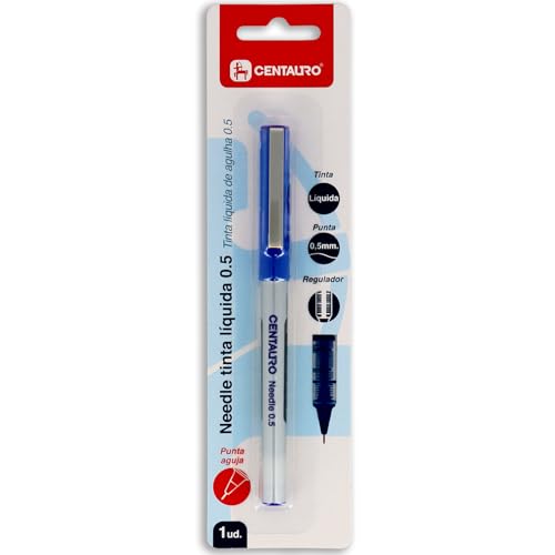 Centauro - Kugelschreiber mit Nadelspitze, 0,5 mm, flüssige Tinte, Blau, hoher Druck, feine Linie, weniger Druck beim Schreiben, perfekt als Schulmaterial Centauro - Kugelschreiber mit Nadelspitze, 0,5 mm, flüssige Tinte, Blau, hoher Druck, feine Linie, weniger Druck beim Schreiben, perfekt als Schulmaterial von Centauro