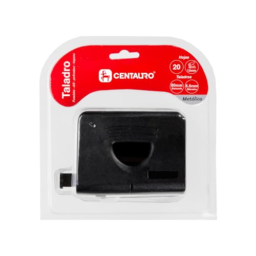 Centauro - Papierlocher mit 2 Löchern, Kapazität für 20 Blätter, 80 mm Abstand, 5,5 mm Durchmesser, 12 mm Seitenabstand, Konfettischale, leicht zu öffnen Centauro - Papierlocher mit 2 Löchern, Kapazität für 20 Blätter, 80 mm Abstand, 5,5 mm Durchmesser, 12 mm Seitenabstand, Konfettischale, leicht zu öffnen von Centauro