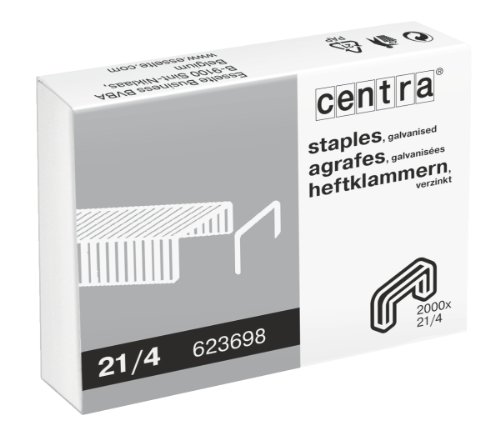 Centra Heftklammern, verzinkt, 21/4 mm, 2000 Stück von Centra