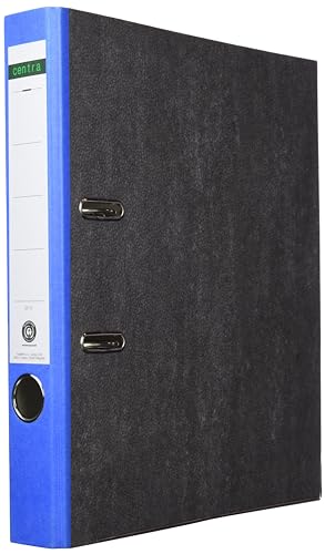 Centra 221122 Standard-Ordner (grauappe RC, mit Wolkenmarmor-Papier-Kaschierung, A4, 5,2 cm Rückenbreite) blau von Centra