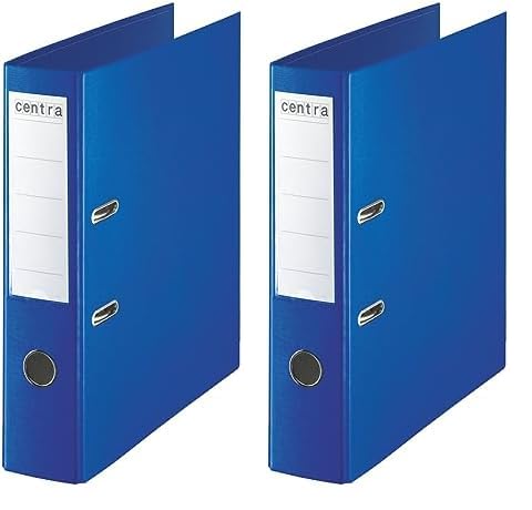 Centra 230159 Aktenordner, A4, 75 mm, PP, Blau (Packung mit 2) von Centra