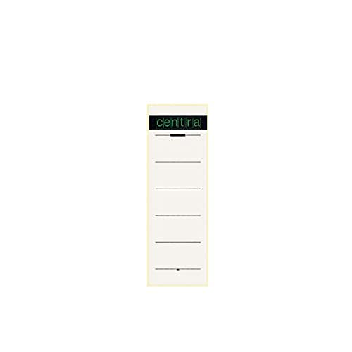 Centra Rückenschild selbstklebend für Standard-Ordner mit 75 mm Rückenbreite, 10 Stück, Kurzes und breites Format, 61 x 192 mm, weiß, 521114 Centra Rückenschild selbstklebend für Standard-Ordner mit 75 mm Rückenbreite, 10 Stück, Kurzes und breites Format, 61 x 192 mm, weiß, 521114 von Centra
